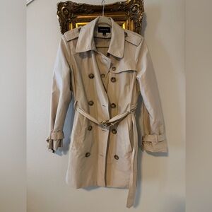 London Fog Women's Beige Double-Breasted Trench Coat